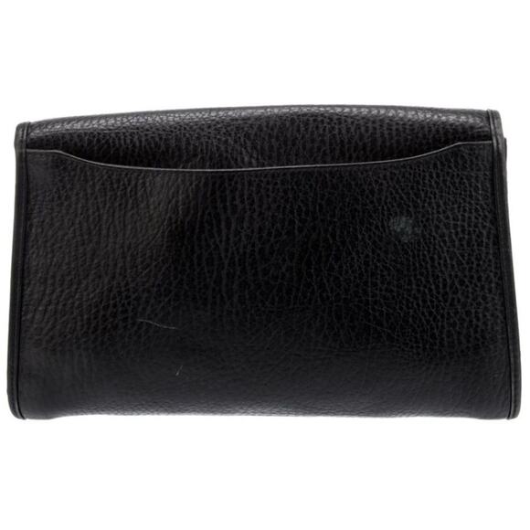 Nina Ricci Black Leather Clutch with Gold Tone Hardware in Very Good Condition - Picture 4 of 6